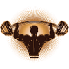 Hantel in der Hand - Bodybuilder mit Gewicht