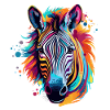 Buntes Zebra Farbkleckse Farbspritzer
