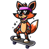 Skater fox - Foxy game character