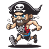 Long Distance Runner Marathon Pirate