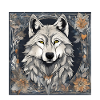 Artful autumnal wolf motif