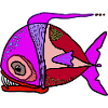 Bunter Surrealfisch Patchwork