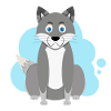 Cartoon wolf splash