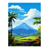 La Fortuna Costa Rica Vintage Travel Poster WPA