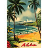 Aloha Beach Landscape Retro