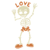 Dancing Skeleton Skull Love Halloween