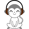 Monkey in headphones customizable
