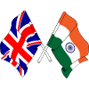 Flag of England and flag India