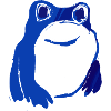 Frosch, blau, illustration, stencil, Tinte