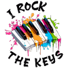 Music Piano "I Rock the Keys" Splash of Color