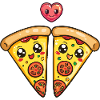 Pizza Couple Love Heart Saint-Valentin