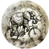 Indian elephant on the wheel