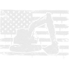 Excavator US flag