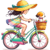 Girl on bicycle