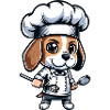 Cute Beagle Chef Comic Design