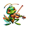 Grasshopper with violin