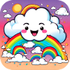 Cute cloud with rainbow