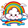 Cute cloud with rainbow