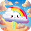 Cute cloud with rainbow