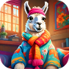 Cool Cozy Winter Llama