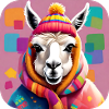 Cool Cozy Winter Llama