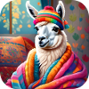 Cool Cozy Winter Llama