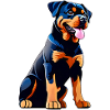 Cute Rottweiler in comic style