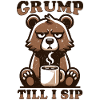 Grumpy bear with coffee