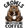 Grumpy bear with coffee