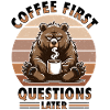 Grumpy bear with coffee