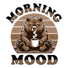 Grumpy bear with coffee
