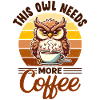 Grumpy owl with coffee