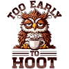 Grumpy owl with coffee