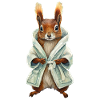 Squirrel in bathrobe