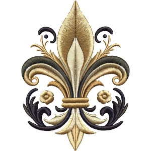 Elegancki design inspirowany haftem fleur-de-lis