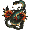 Mystic Snake with Floral Accents
