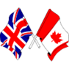 Flag of England and flag Canada