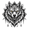 wolf black and wihte