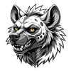hyena black and wihte