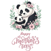 Glædelig mors dag blomsterkrans mor panda