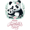 Happy Mother's Day Floral Wreath Mum Panda