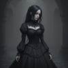 Gothic Viktorianisches Schwarzkleid