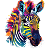 Buntes Zebra Farbkleckse Farbspritzer