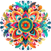 Buntes Mandala Lebendiges Blumenmuster