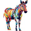 Buntes Okapi Farbkleckse Farbspritzer