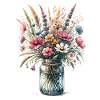 Wildblumenstrauß in Wasserfarben