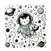 Space cat in action