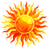 Aquarelle brossée peint soleil