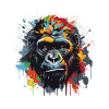Gorilla Pop Art Head