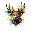 Deer Pop Art Head